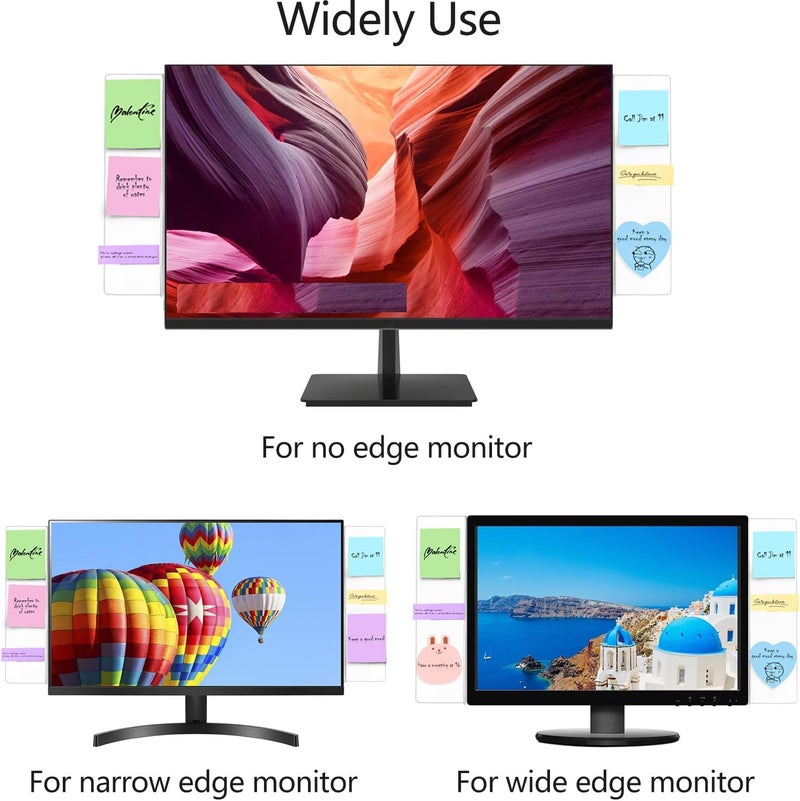 Yocoolfun 2 Pack Computer Monitor Memo Board for No Edge Monitors,Monitor Sticky Note Holder,Office Desk Decor for Women Man,Home Office Desk Computer Accessories - Image 4